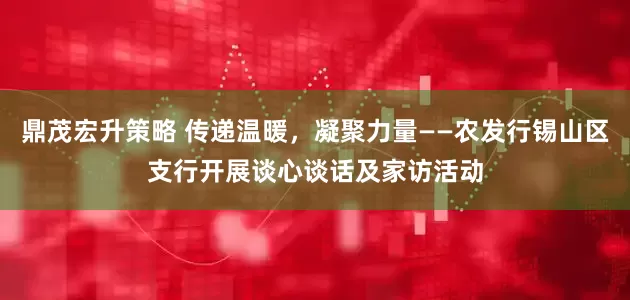 鼎茂宏升策略 传递温暖，凝聚力量——农发行锡山区支行开展谈心谈话及家访活动
